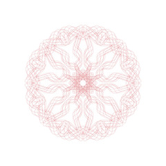 Guilloche decorative rosette element. Digital watermark. It can be used as a protective layer for certificate, voucher, banknote, money design, currency, note, check, ticket, reward etc.