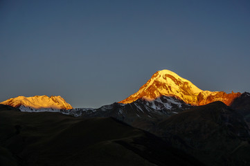 Kazbek at the sunrise