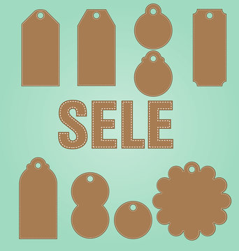 Sale label tegs with sale text.