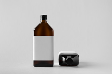 Pharmaceutical Bottle Mock-Up - Two Bottles. Blank Label