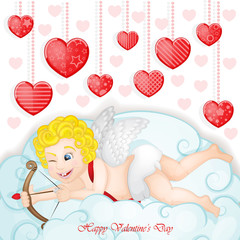Valentine's day background with funny hearts