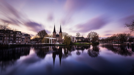 Fototapeta na wymiar Delft holland canal sunrise