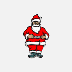 Santa Claus character in full growth on a white background.