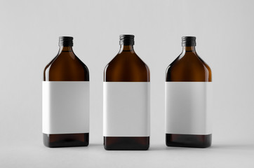 Pharmaceutical Bottle Mock-Up - Three Bottles. Blank Label