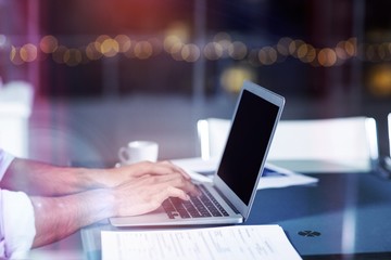 Businessman working on laptop