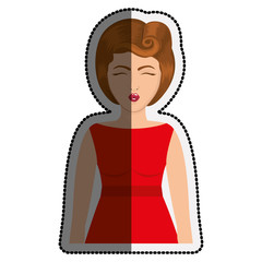 Retro woman cartoon icon. Girl vintage beautiful classic and fashion theme. Isolated design. Vector illustration