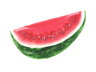 watermelon qarter watercolor