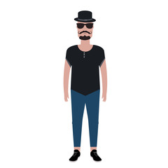 Isolated hipster