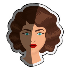 Retro woman cartoon icon. Girl vintage beautiful classic and fashion theme. Isolated design. Vector illustration