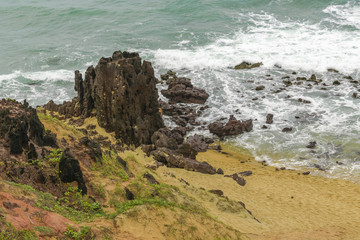 Top View Empty Beach Pipa Brazil