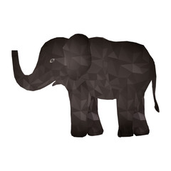 Polygonal elephant icon. Animal nature life and fauna theme. Isolated design. Vector illustration