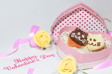 Valentine, Chocolate, Handmade, Cats, Couple