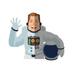 Astronaut cartoon icon. Spaceman cosmonaut pilot space and science theme. Isolated design. Vector illustration