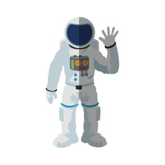 Obraz na płótnie Canvas Astronaut cartoon icon. Spaceman cosmonaut pilot space and science theme. Isolated design. Vector illustration