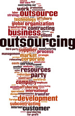 Outsourcing word cloud concept. Vector illustration