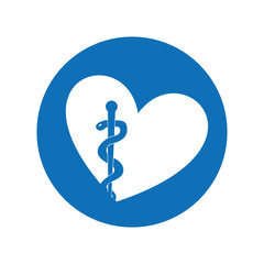 heart with medical symbol vector illustration design