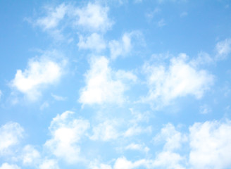 beautiful white clouds on a background of blue sky