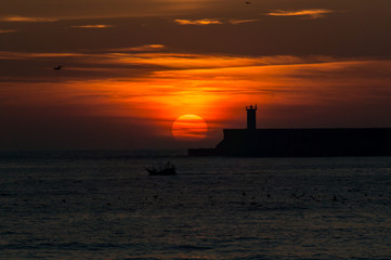 Fototapeta na wymiar Sunset in Porto