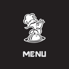 chef menu design on a black background