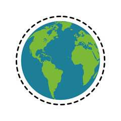 Planet sphere icon. Earth world globe ocean and universe theme. Isolated design. Vector illustration