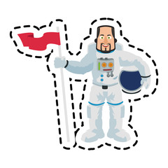 Astronaut cartoon icon. Spaceman cosmonaut pilot space and science theme. Isolated design. Vector illustration