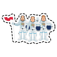 Astronaut cartoon icon. Spaceman cosmonaut pilot space and science theme. Isolated design. Vector illustration