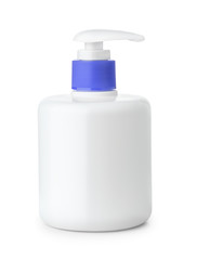 Blank plastic bottle of liquid soap with  pump dispenser