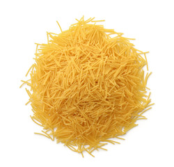 Top view of uncooked vermicelli pasta - obrazy, fototapety, plakaty