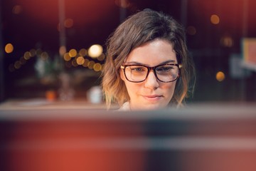 Businesswoman sitting in office