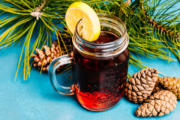 Winter tea time. Background
