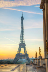 Fototapeta na wymiar Cityscape with the Eiffel tower