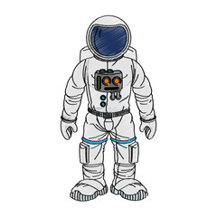 Astronaut cartoon icon. Spaceman cosmonaut pilot space and science theme. Isolated design. Vector illustration