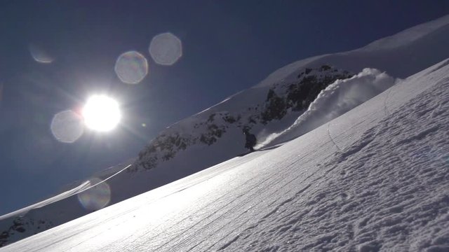 Ski Turn in Deep Powder