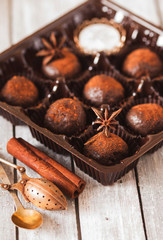 Homemade healthy vegan chocolate truffles