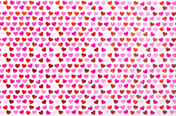 many red and pink hearts background