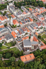 Naklejka premium aerial view of the Paczkow town