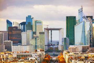 La Defense business district aerial view