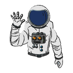 Astronaut cartoon icon. Spaceman cosmonaut pilot space and science theme. Isolated design. Vector illustration