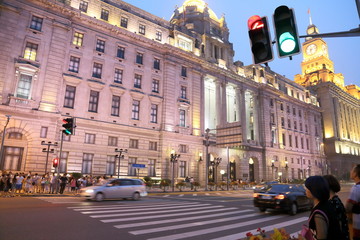 Fototapeta premium Shanghai, China - July 13 2015 , Shanghai Bund nightscape