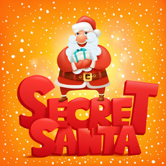 Secret santa claus invitation concept card