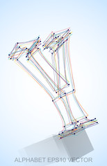 Vector illustration of a Multicolor sketched Y. Hand drawn 3D Y.