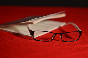 Book and glasses