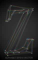 Obraz premium Vector illustration of a Multicolor sketched Z. Hand drawn 3D Z.