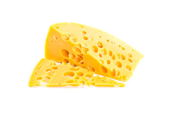 piece of cheese isolated