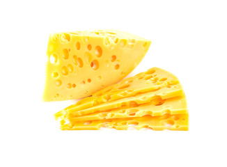 piece of cheese isolated