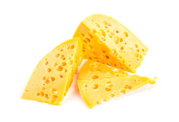piece of cheese isolated