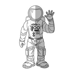 Astronaut cartoon icon. Spaceman cosmonaut pilot space and science theme. Isolated design. Vector illustration