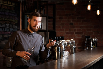 Attractive bartender