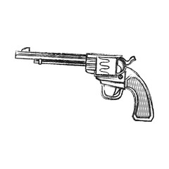 Gun icon. Pistol weapon handgun danger and firearm theme. Isolated design. Vector illustration