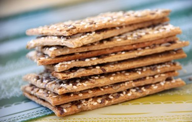 grain bread with sunflower seeds and sesame seeds